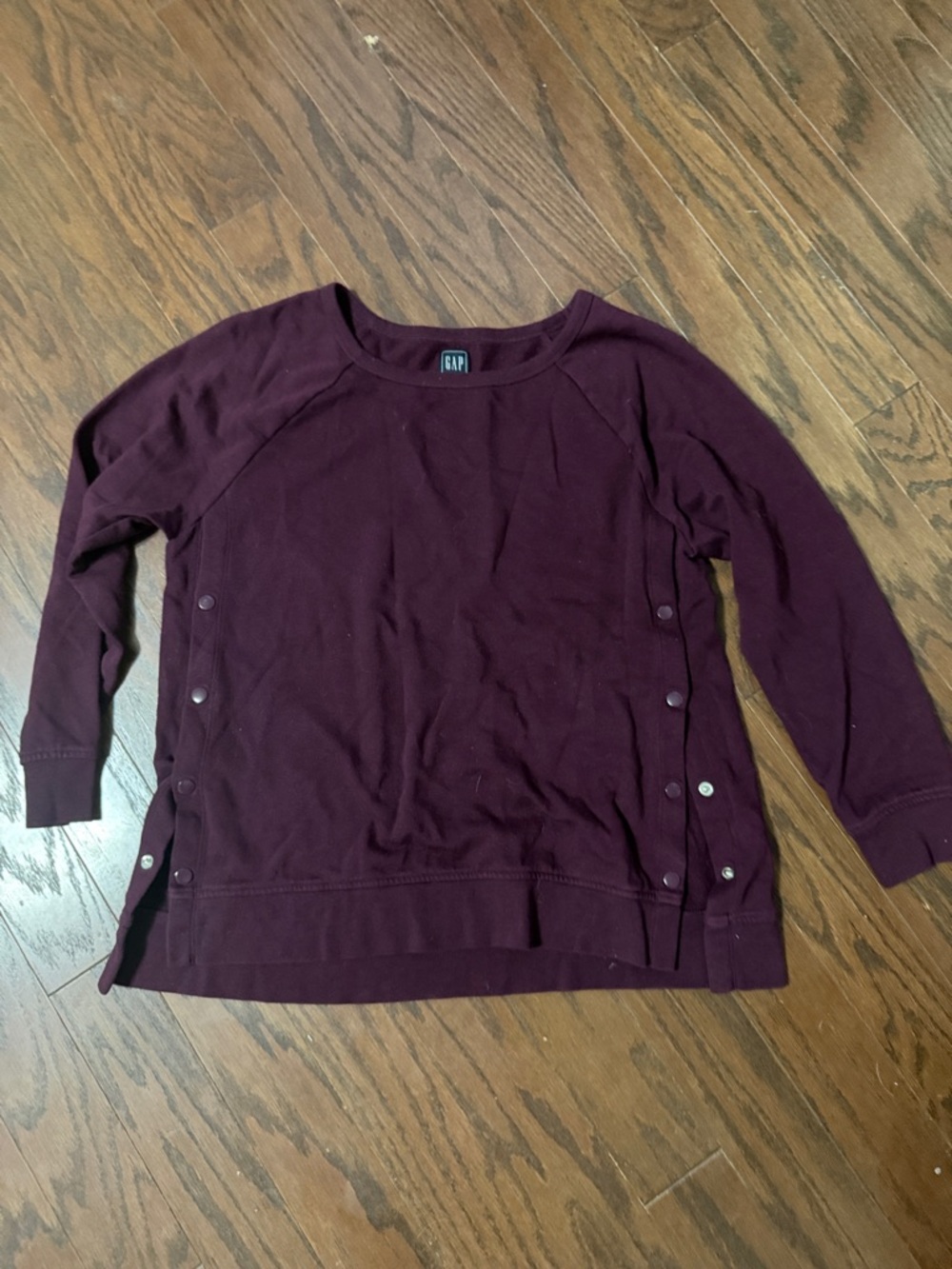 GAP Maternity Deep Plum Side-Snap Pullover